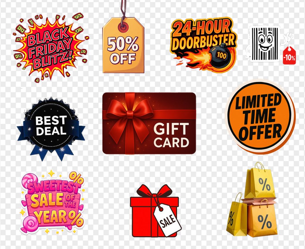 black friday png stickers