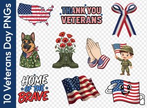 veterans day stickers pack